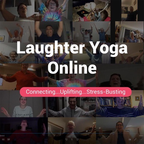 people doing laughter yoga online