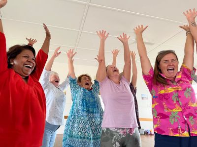 Breathe, stretch, laugh - laughter yoga with HeatherJoy Campbell