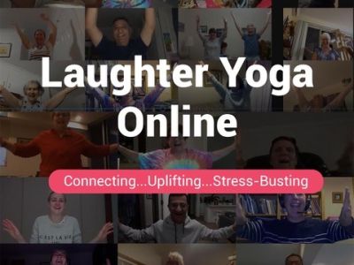 people doing laughter yoga online