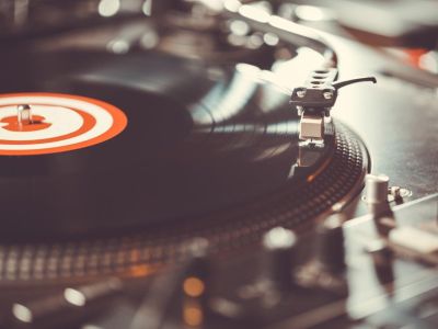 vinyl record being played